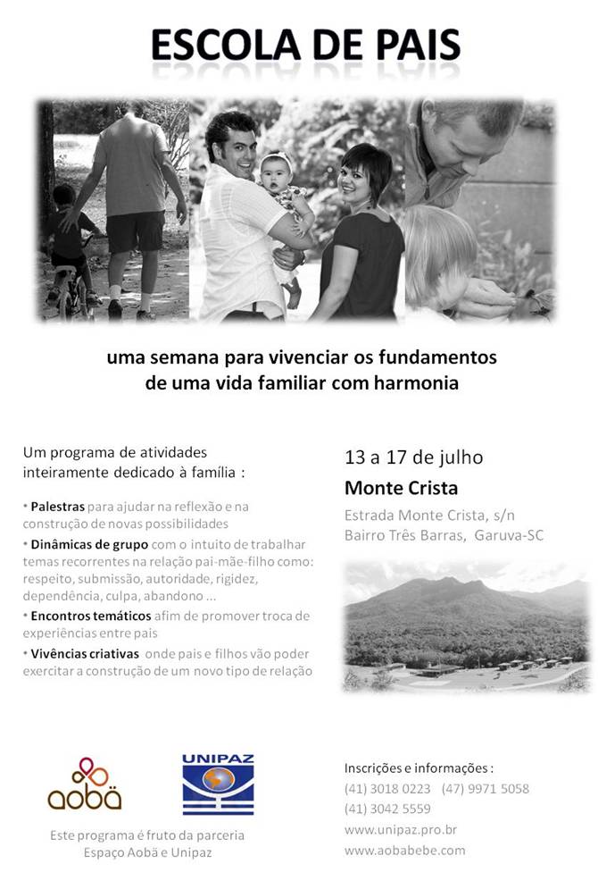 Escola de pais – um tempo pras coisas simples da vida